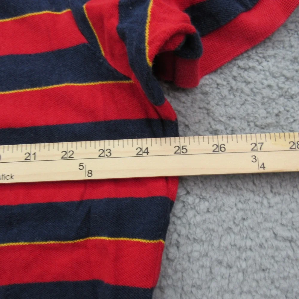 Polo Ralph Lauren Men's Red Navy Stripe Polo Shirt Short Sleeve Size XXL‎